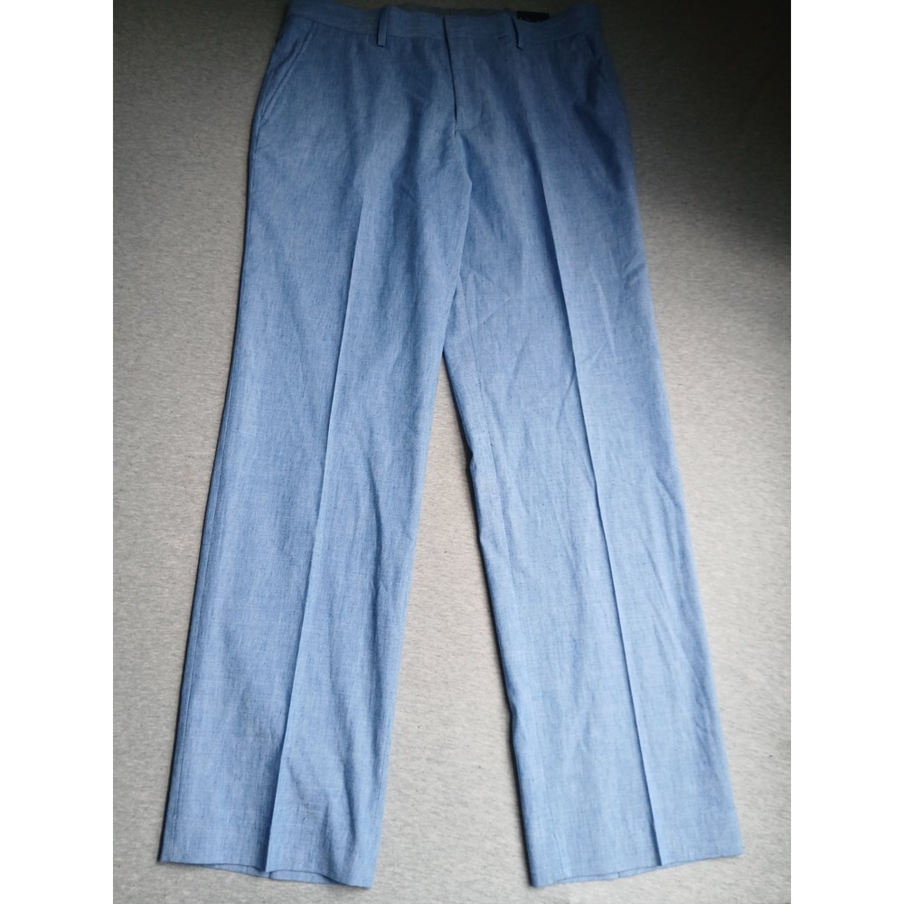 Crown Ivy Pants 34x30 Linen Blend Chambray Trouser Suit Preppy Straight New